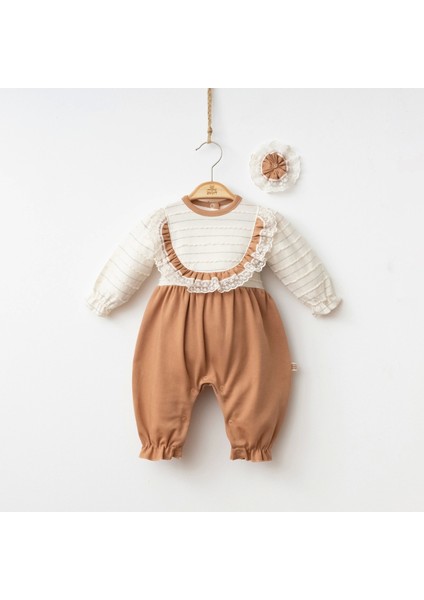 3014 Mnz Marka Simli Tokalı Tulum 3-9 Ay Kız