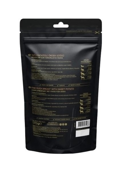 Reflex Snackies Natural Tatlı Patatesli Ördek Göğsü Tahılsız Köpek Ödül Maması 170 gr