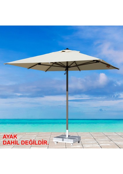 2,5mt x 2,5mt Krem Kare Bahçe Şemsiyesi