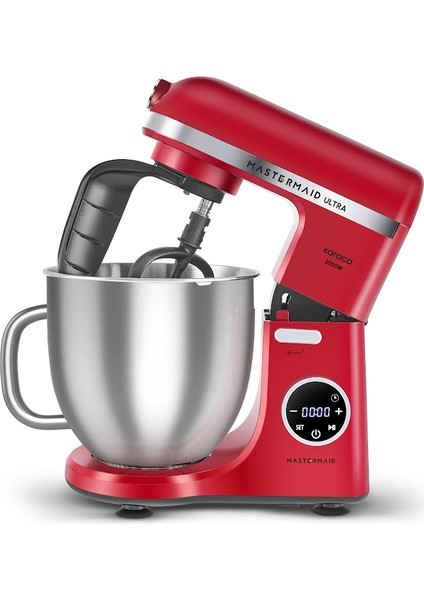 Mastermaid Chef Ultra D2000W Dijital Ekranlı Hamur Yoğurma Makinesi Imperial Red 7l