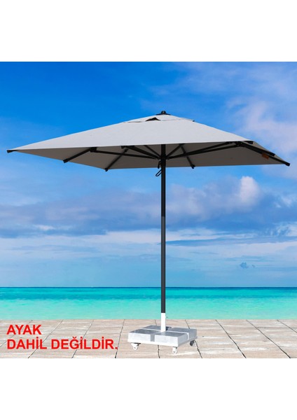 2,5mt x 2,5mt Gri Kare Bahçe Şemsiyesi