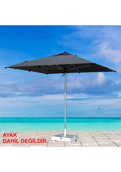 2.5m x 2.5m Antrasit Kare Bahçe Şemsiyesi