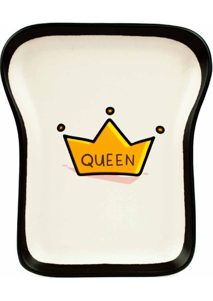 Queen Tasarım Tost Tabağı - Kahvaltı Sunum Tabağı