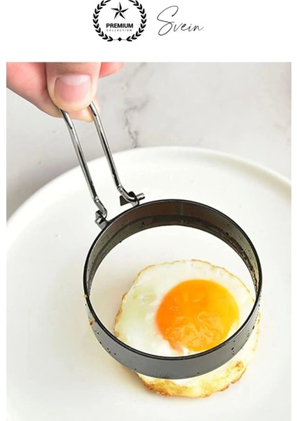 Premium Yanmaz Yapışmaz Paslanmaz Metal Yuvarlak Omlet Krep Kalıbı Tava Sahanda Yumurta Pankek fiyatları