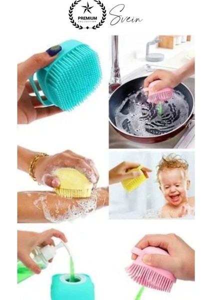 Şampuan Hazneli Silikon Banyo Lifi