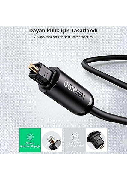 Fiber Optik Ses Kablosu Siyah 1.5 Metre