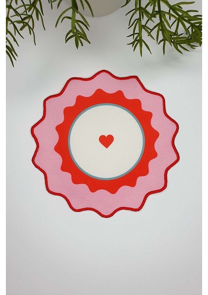 2'li Mavi Pembe Kalp Baskılı Nakış Kenar Kumaş Kokteyl Peçeteleri fiyatları