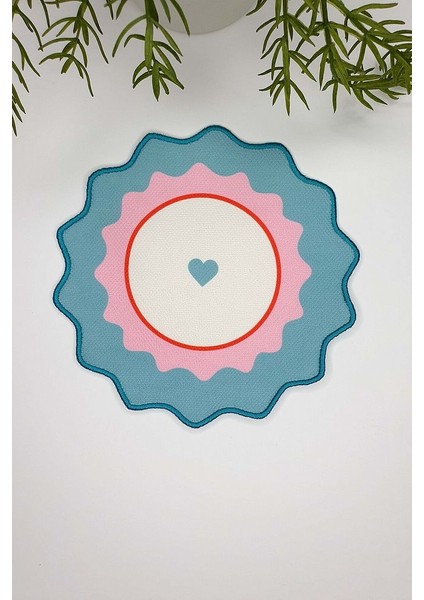 2'li Mavi Pembe Kalp Baskılı Nakış Kenar Kumaş Kokteyl Peçeteleri modelleri