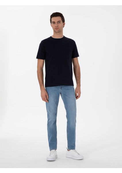 Erkek Lacivert Regular Fit Tişört 50310033-VR033