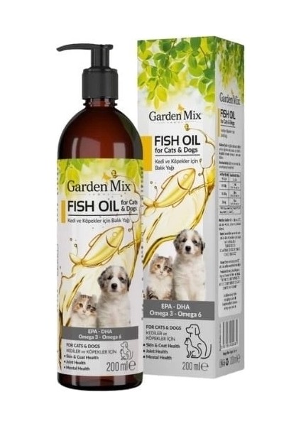 Garden Mix Deri ve Tüy Sağlığı Için Kedi ve Köpek Somon Yağı 200 ml