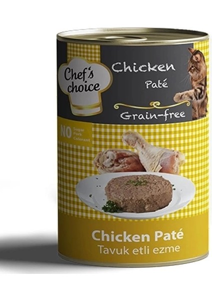 Chefs Choice Kıyılmış Tavuk Etli Tahılsız Yetişkin Konserve Kedi Maması 400 gr