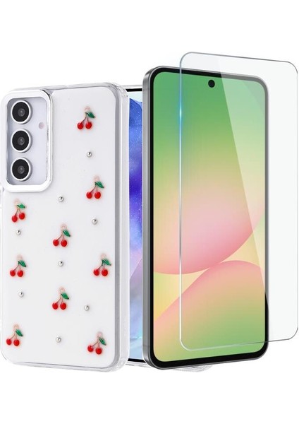 Samsung Galaxy A25 Kılıf Kutup Desenli Kiraz Kapak + Nano Ekran Koruyucu