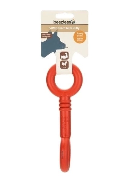 Beeztees Sumo Mini Dental Tutma Saplı Kauçuk Köpek Oyuncağı Kırmızı 20 cm