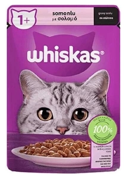 Whiskas Pouch Sos Içerisinde Somonlu Yetişkin Konserve Kedi Maması 85 gr