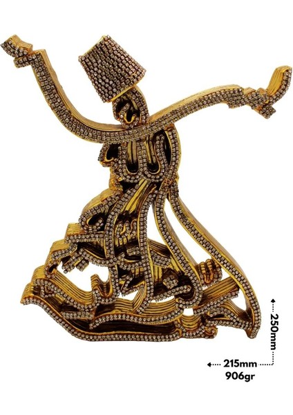 Kutulu Semazen Model Hediyelik Metal Biblo Gold Rengi