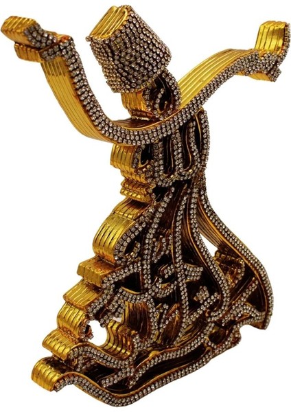 Kutulu Semazen Model Hediyelik Metal Biblo Gold Rengi modelleri