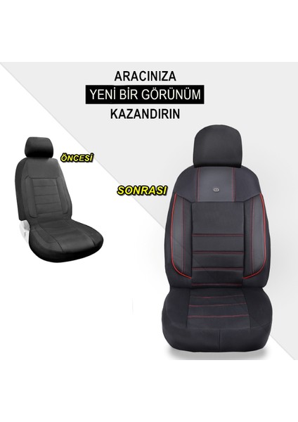 Her Araca Uyumlu Oto Koltuk Kılıfı Seti - Violet Serisi Siyah/kırmızı modelleri