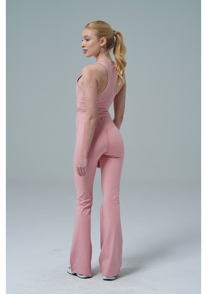 Aero Motion Kadın Pudra Yüksek Bel Push-Up İspanyol Paça Tayt Rahat Tasarım fiyatları