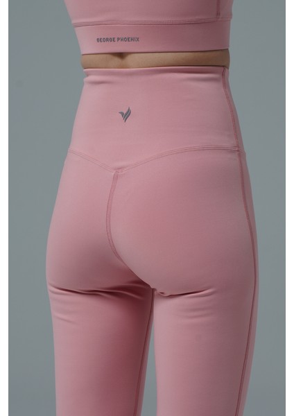 Aero Motion Kadın Pudra Yüksek Bel Push-Up İspanyol Paça Tayt Rahat Tasarım modelleri
