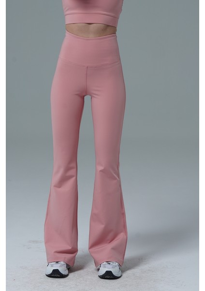 Aero Motion Kadın Pudra Yüksek Bel Push-Up İspanyol Paça Tayt Rahat Tasarım fırsatları