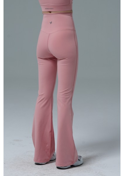 Aero Motion Kadın Pudra Yüksek Bel Push-Up İspanyol Paça Tayt Rahat Tasarım indirimleri