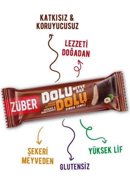 Dolu Dolu Meyve Bar Fındık Ezmeli 30G x 12 Adet