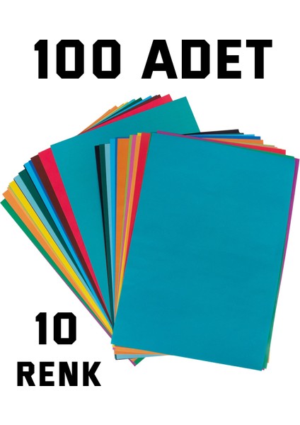 100 Adet A4 Elişi Kağıdı Karışık Renk