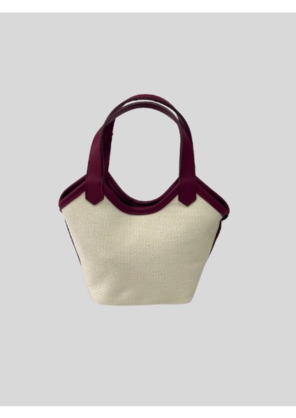 Canvas Deri Detaylı Çanta