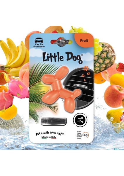 Little Dog Meyve Araç Kokusu (Fruit) -45 Gün -Oto Kokusu Kalıcı Klima Parfüm