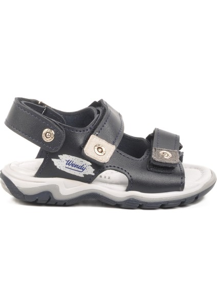 Lacivert Kırmızı Cırtlı Erkek Çocuk Spor Sandalet 173110 B