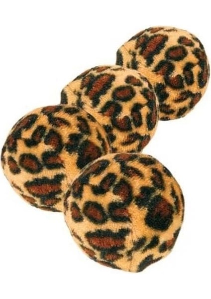 Trixie Leopar Desenli Top Kedi Oyuncağı 4 Adet 4 cm