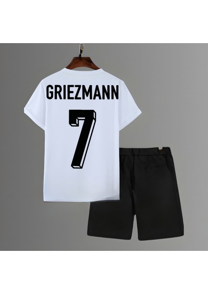 Antoine Griezmann Forma Sırt Futbol Baskılı Unisex Kısa Kollu Tişört T-Shirt Şort Takımı