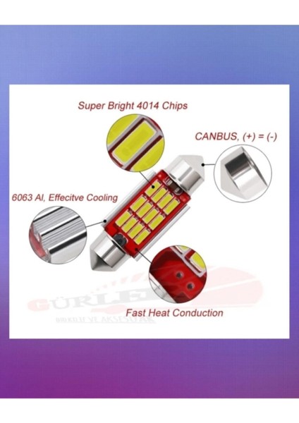 12 Adet LED Ampül Sofit 12 Led’li Siemens Tipi 39 mm Beyaz Canbus Tavan Plaka Ampulü