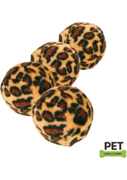 Trixie Leopar Desenli Top Kedi Oyuncağı 4 Adet 4 cm
