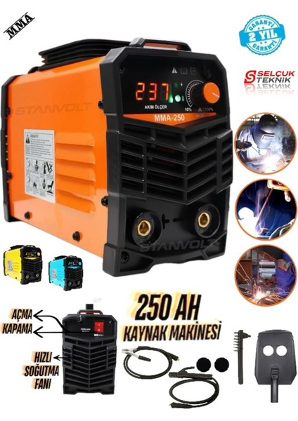250 Amper Profesyonel Inverter Tip Kademeli Çanta Kaynak Makinesi