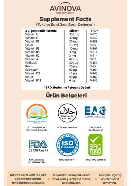 Multivitamin Çocuklar Için Çiğnenebilir Form C, D3, B Vitaminleri, Çinko ve Meyve Aromaları