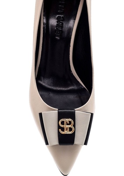 Vedran Krem Hakiki Deri Kadın Stiletto & Abiye modelleri