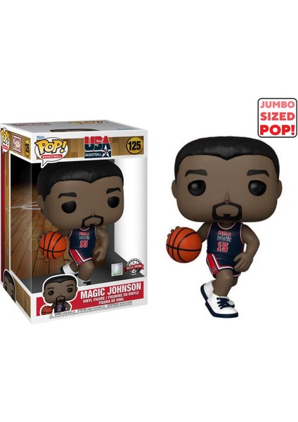 Pop Jumbo: Usa Basketball - Magic Johnson 1992 Team Usa Navy Uni Special Edition NO:125 10"