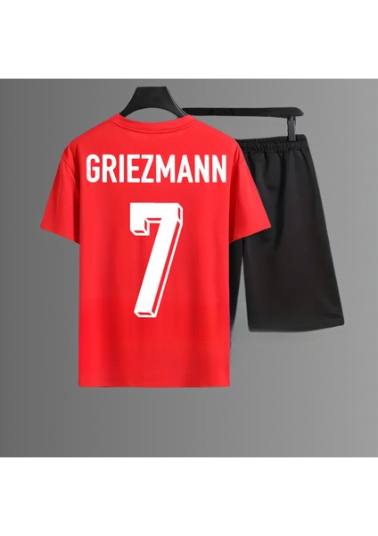 Antoine Griezmann Forma Sırt Futbol Baskılı Unisex Kısa Kollu Tişört T-Shirt Şort Takımı