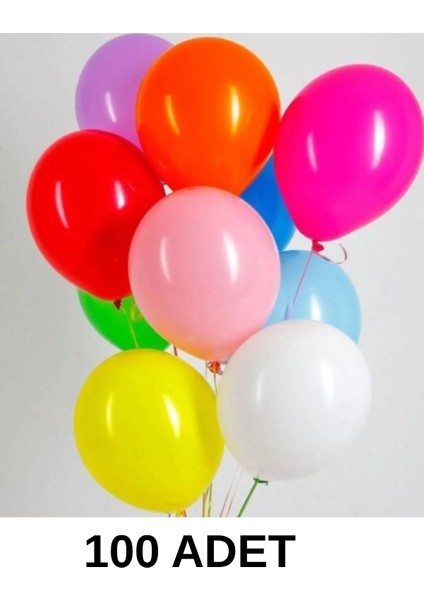 Renkli Balon 100'LÜ Karışık Renk Parti Doğum Günü Kutlama Özel Günler