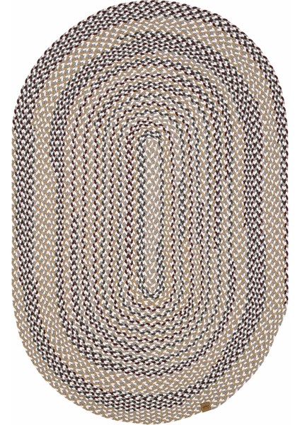 Glenn 616 Renkli Oval Halı Paspas Örgü Hasır Kilim Yolluk Dekoratif Mutfak Balkon Banyo Halısı
