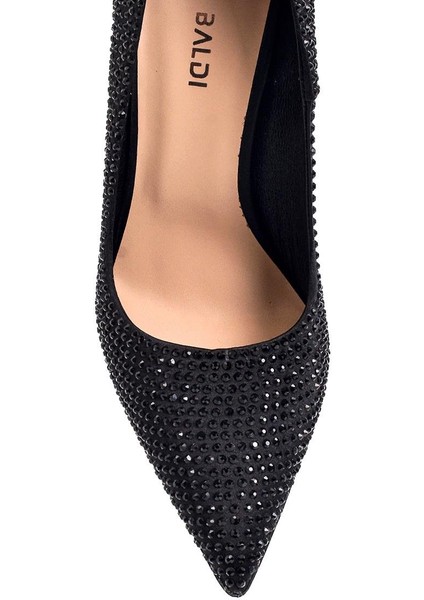Volla Siyah Süet Kadın Stiletto & Abiye