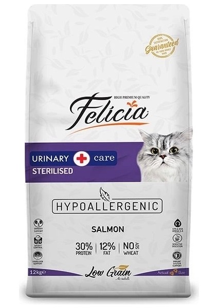 Felicia Düşük Tahıllı Hipoalerjenik Somonlu Kısırlaştırılmış Kedi Maması 12 kg