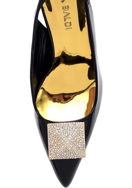 Lenı Siyah Rugan Kadın Stiletto & Abiye modelleri