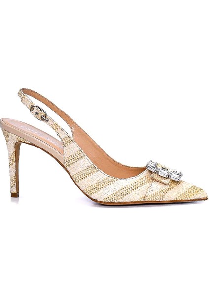 Poly Bej Tekstil Kadın Stiletto & Abiye