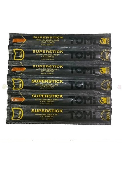 Tomi Tavuklu ve Kedi Çimli Stick Kedi Ödül Maması 6x5 gr