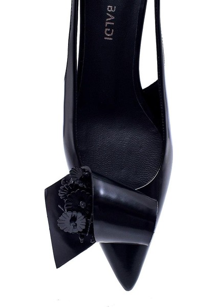 Sage Siyah Hakiki Deri Kadın Stiletto & Abiye fırsatları