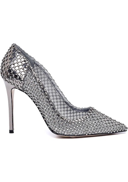 Flake Gri Tekstil Kadın Stiletto & Abiye