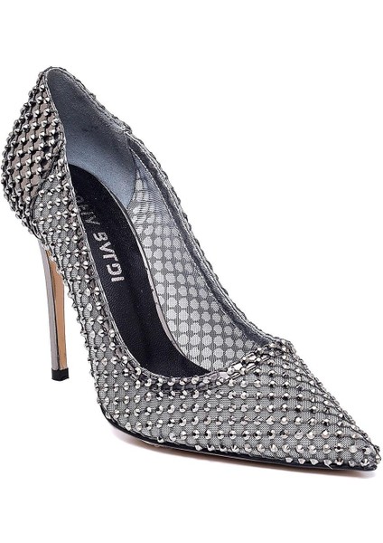 Flake Gri Tekstil Kadın Stiletto & Abiye