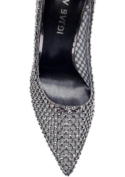 Flake Gri Tekstil Kadın Stiletto & Abiye